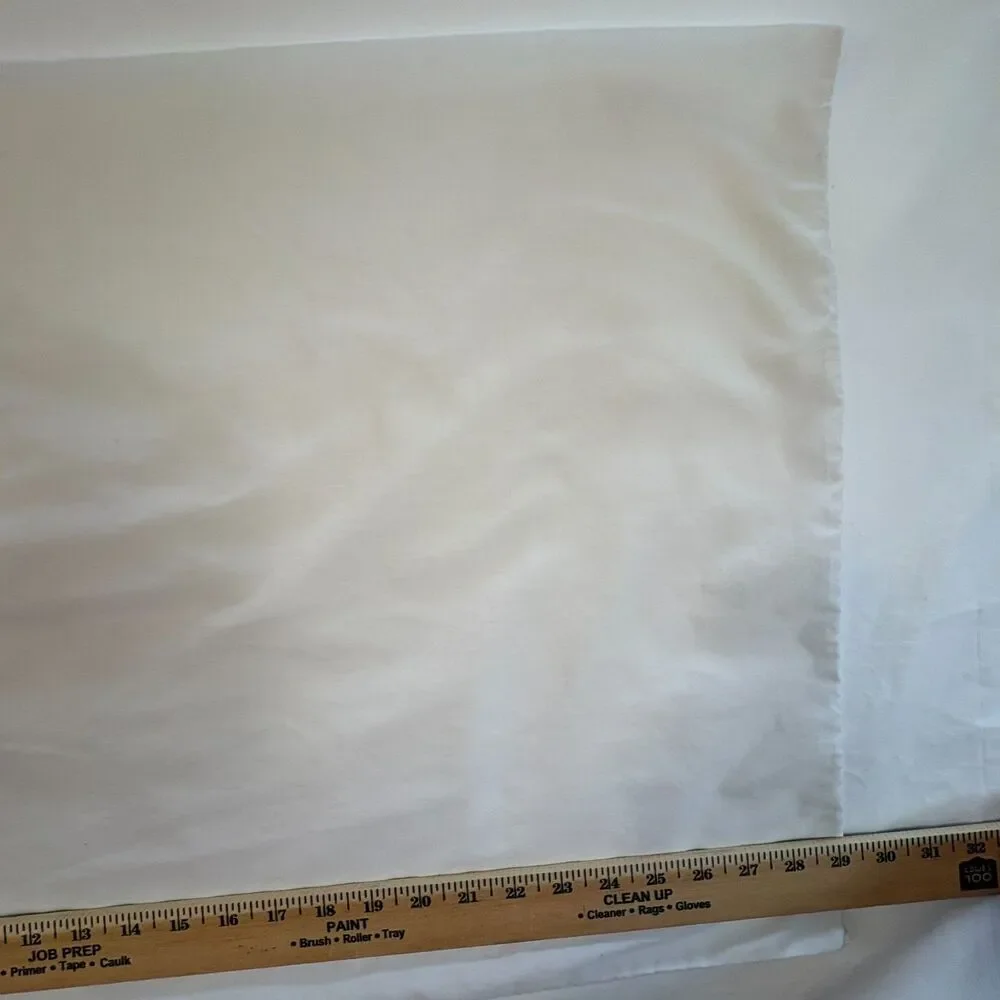 Cottagecore Hand Embroidered White Pillowcase Floral Wavy Lace Trim Vintage EUC
